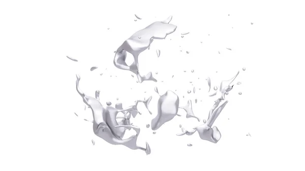 Spruzzi isolati su uno sfondo nero. Illustrazione 3d rendering 3d — Foto Stock