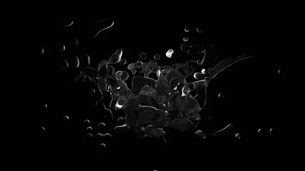 Изолированный всплеск на черном фоне. 3D иллюстрация 3D рендеринг — стоковое фото