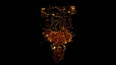 Siyah bir backg izole şeffaf sarı-turuncu splash su