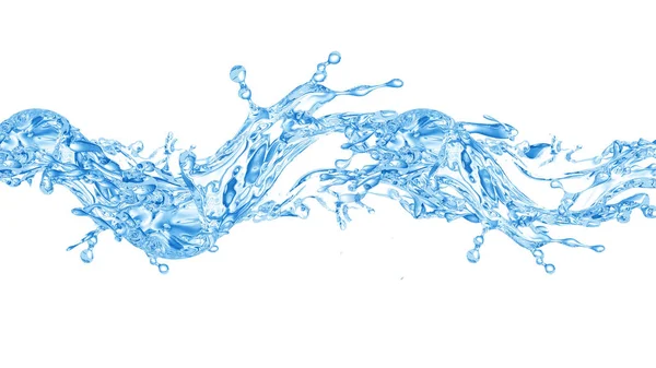 Przezroczysty, plusk wody powitalny izolacji na białym tle — Zdjęcie stockowe