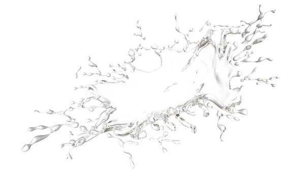 Éclaboussure d'eau transparente et isolante sur fond blanc — Photo