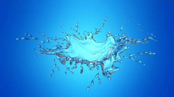 Das klare blaue Wasser plätschert vor türkisblauem Hintergrund. — Stockfoto