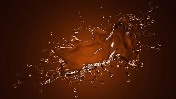 The isolated red splash in the water with splashes and drops on