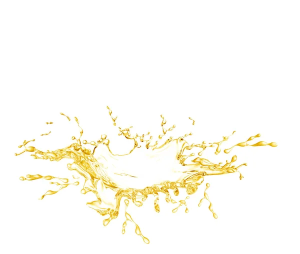 Transparant oranje splash geïsoleerd op een witte achtergrond. 3D illus — Stockfoto