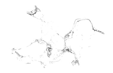 Su üzerinde beyaz bir backgr sıçramasına izole şeffaf sıçrama