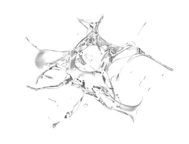 Su üzerinde beyaz bir backgr sıçramasına izole şeffaf sıçrama