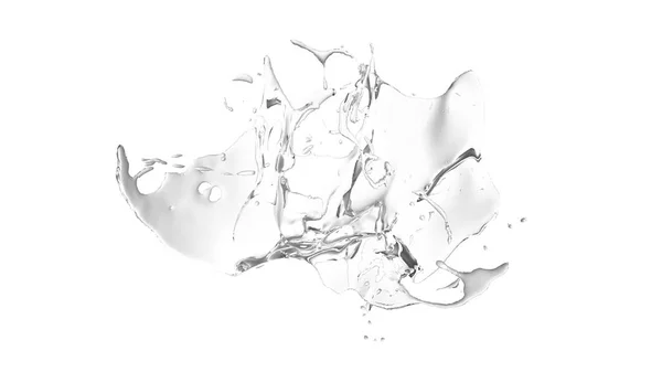 Ізольовані прозорі бризки води на білому фоні — стокове фото