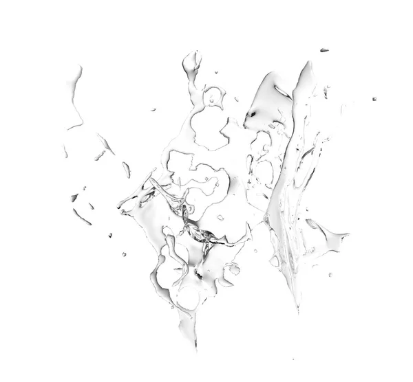 孤立的透明飞溅的水溅在白色的背景和目标 — 图库照片