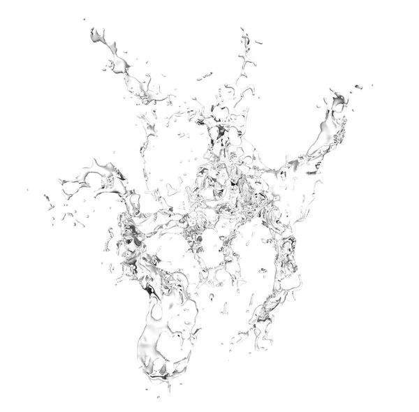 Isolierte transparente Wasserspritzer auf einem weißen Backgr — Stockfoto