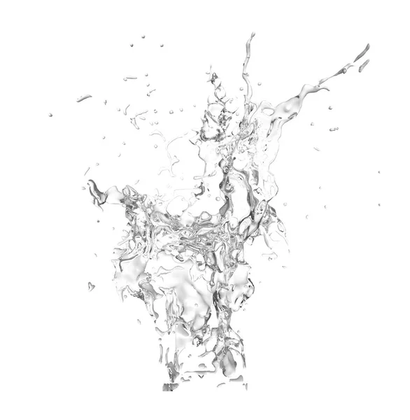 Éclaboussures d'eau transparentes isolées sur un backgr blanc — Photo