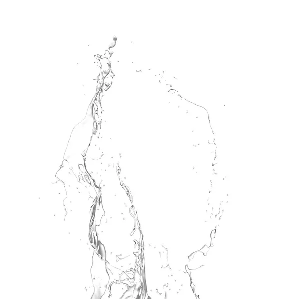 Isolerade transparent skvätt vatten stänk på en vit bakgrunds — Stockfoto