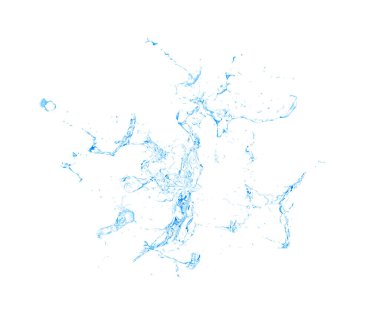 Beyaz bir arka plan üzerine sıçramasına su izole mavi splash. 3