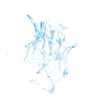 Beyaz bir arka plan üzerine sıçramasına su izole mavi splash. 3
