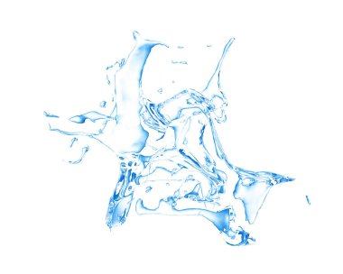 Beyaz bir arka plan üzerine sıçramasına su izole mavi splash. 3