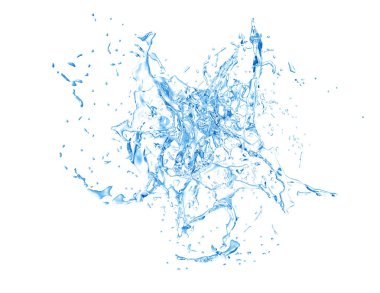 Beyaz bir arka plan üzerine sıçramasına su izole mavi splash. 3