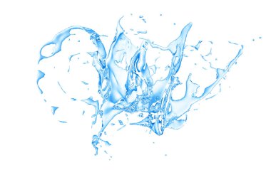 Beyaz bir arka plan üzerine sıçramasına su izole mavi splash. 3
