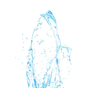 Beyaz bir arka plan üzerine sıçramasına su izole mavi splash. 3