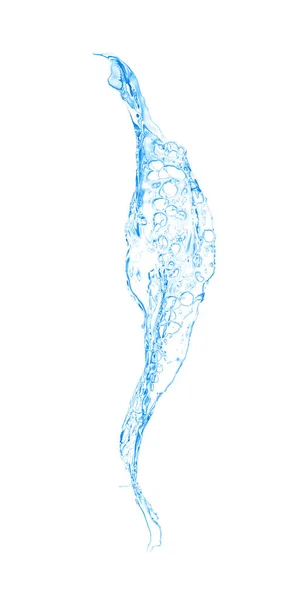 Ізольовані блакитні бризки води розбризкують на білому тлі. 3 — стокове фото