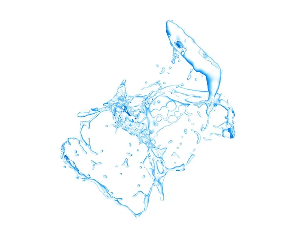 Beyaz bir arka plan üzerine sıçramasına su izole mavi splash. 3 — Stok fotoğraf