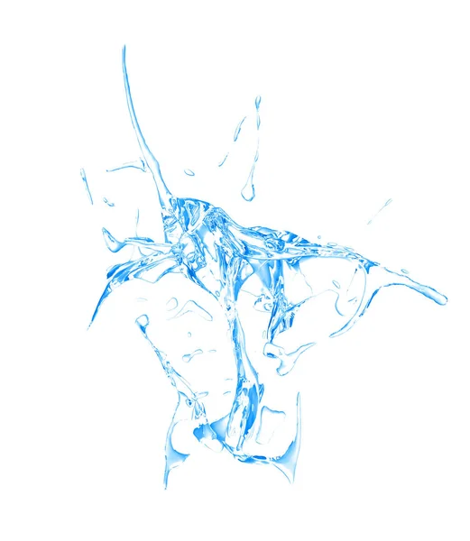 흰색 바탕에 튀는 물 절연된 블루 스플래시. 3 — 스톡 사진