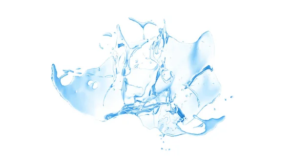 Isolé éclaboussures bleues d'eau éclaboussures sur un fond blanc. 3. — Photo