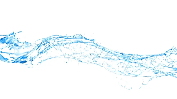 Isolated blue splash of water splashing on a white background. 3 — Stock Photo, Image