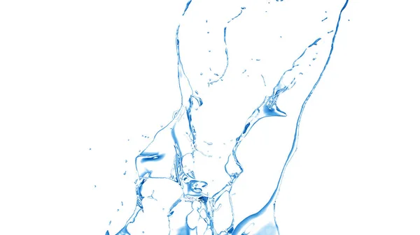 흰색 바탕에 튀는 물 절연된 블루 스플래시. 3 — 스톡 사진