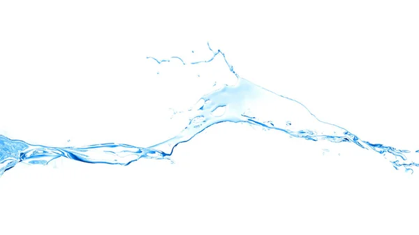 Vereinzelte blaue Wasserspritzer auf weißem Hintergrund. 3 — Stockfoto