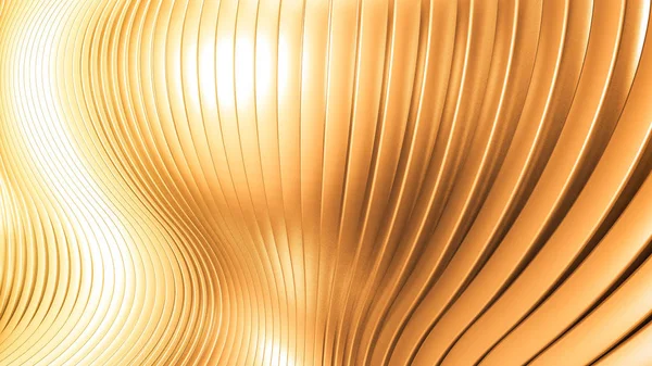 Golden beau fond 3d coloré avec des lignes lisses et wa — Photo