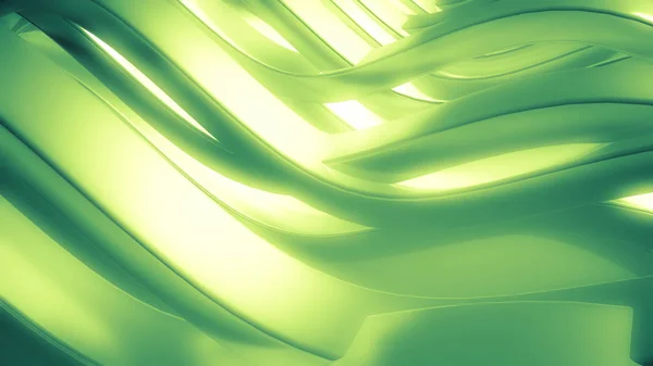 Zielone tło piękny kolorowy 3d z wygładzonymi liniami i wav — Zdjęcie stockowe