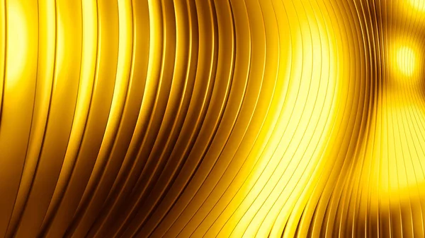 Złotym tle piękny kolorowy 3d z wygładzonymi liniami i wa — Zdjęcie stockowe