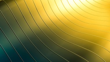 Sarı-yeşil güzel renkli 3d arka plan ile düzgünleştirilmiş çizgileri 