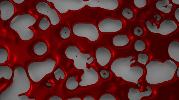 Röd abstrakt, tredimensionella bakgrund med strömmande vätska fl — Stockfoto