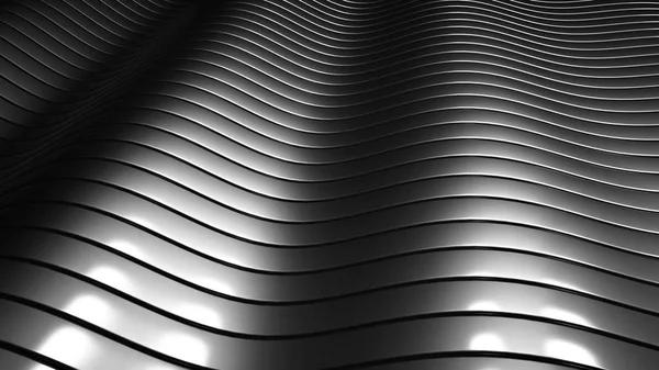 Fekete, elegáns, modern metál háttér sima vonalak. 3D — Stock Fotó