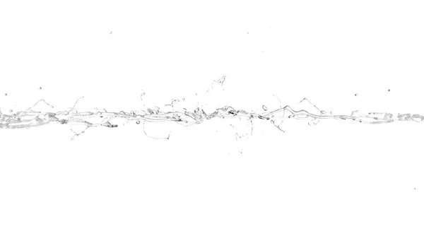 Elszigetelt splash egy fehér háttér. Víz, csepp, víz áramlását, — Stock Fotó