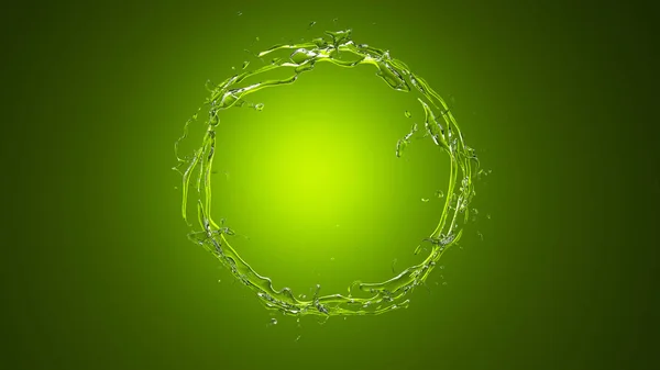 Ring of water green. Splash, the flow of water, liquid, drop, wh