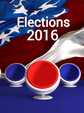 Bizim seçimler. 3D Illustrator, 3d render. Parti oy, bann