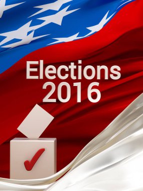 Bizim seçimler. 3D Illustrator, 3d render. Parti oy, bann