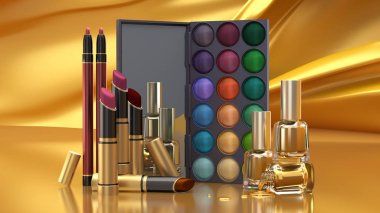 Dekoratif kozmetik, 3d Illustrator, 3d render