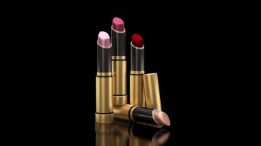 Siyah bir zemin üzerine ruj. Tüp, şişe, Stil, makyaj,