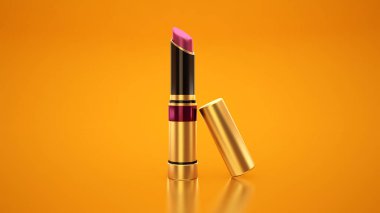 Sarı bir arka plan ruj. Şişe, Stil, makyaj, dudaklar, olmak