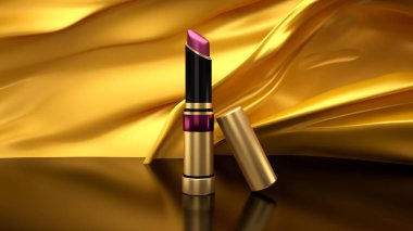 Bir arka plan kumaşlar uçan altın, ruj. Tüp, bott