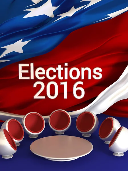 Bizim seçimler. 3D Illustrator, 3d render. Parti oy, bann