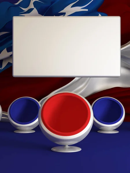 Elezioni americane. Illustratore 3D, rendering 3D. Il voto del partito, bandire — Foto Stock