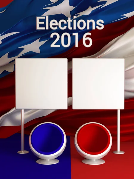 การเลือกตั้งของสหรัฐ ภาพวาด 3 มิติ 3 มิติ การลงคะแนนเสียงของพรรคการเมือง — ภาพถ่ายสต็อก