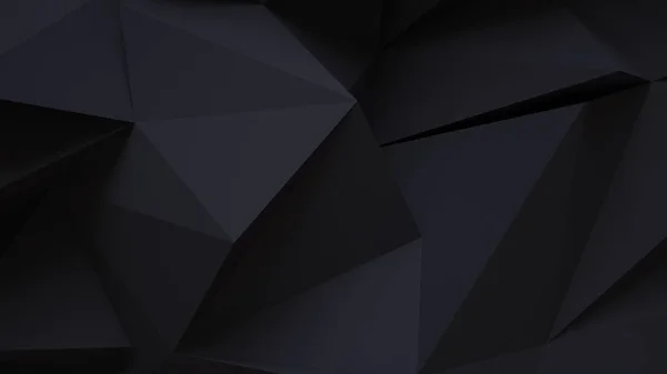 Czarne tło abstrakcyjne z trójkątnymi kształtami. 3D ilustratio — Zdjęcie stockowe