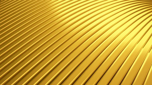 Goldener Hintergrund mit glatten Linien. 3D Illustration, 3D Renderi — Stockfoto