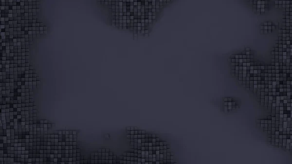 Черный абстрактный фон с кубическими формами. 3d иллюстрация, 3d — стоковое фото