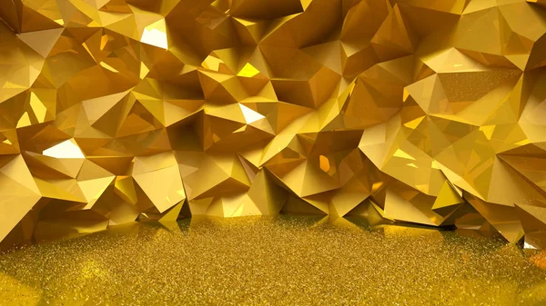 Belo interior abstrato dourado. ilustrador 3D, renderização 3D — Fotografia de Stock