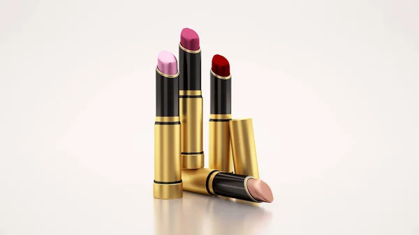 Lipstick on a white background. The tube, bottle, style, makeup, — Stock Photo, Image